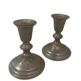 Antique Pewter Candle Holders